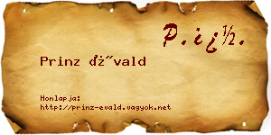 Prinz Évald névjegykártya